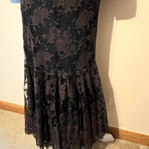 Sz 4 Ralph Lauren Black Label Floral Lace Black Mermaid Maxi Skirt Boho Western - Picture 10 of 17